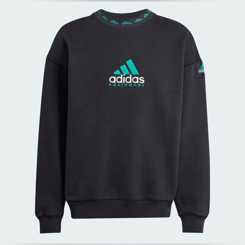 New Adidas EQT Wash Crewneck Sweatshirt Black JC8222 - Mens XS Oversized fit